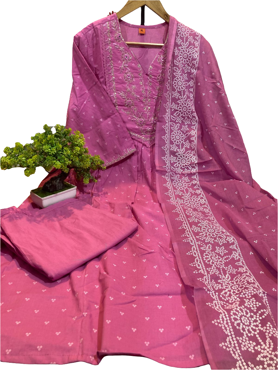 Jaipuri Cotton Kurthi Pant Suit sets BTJC002
