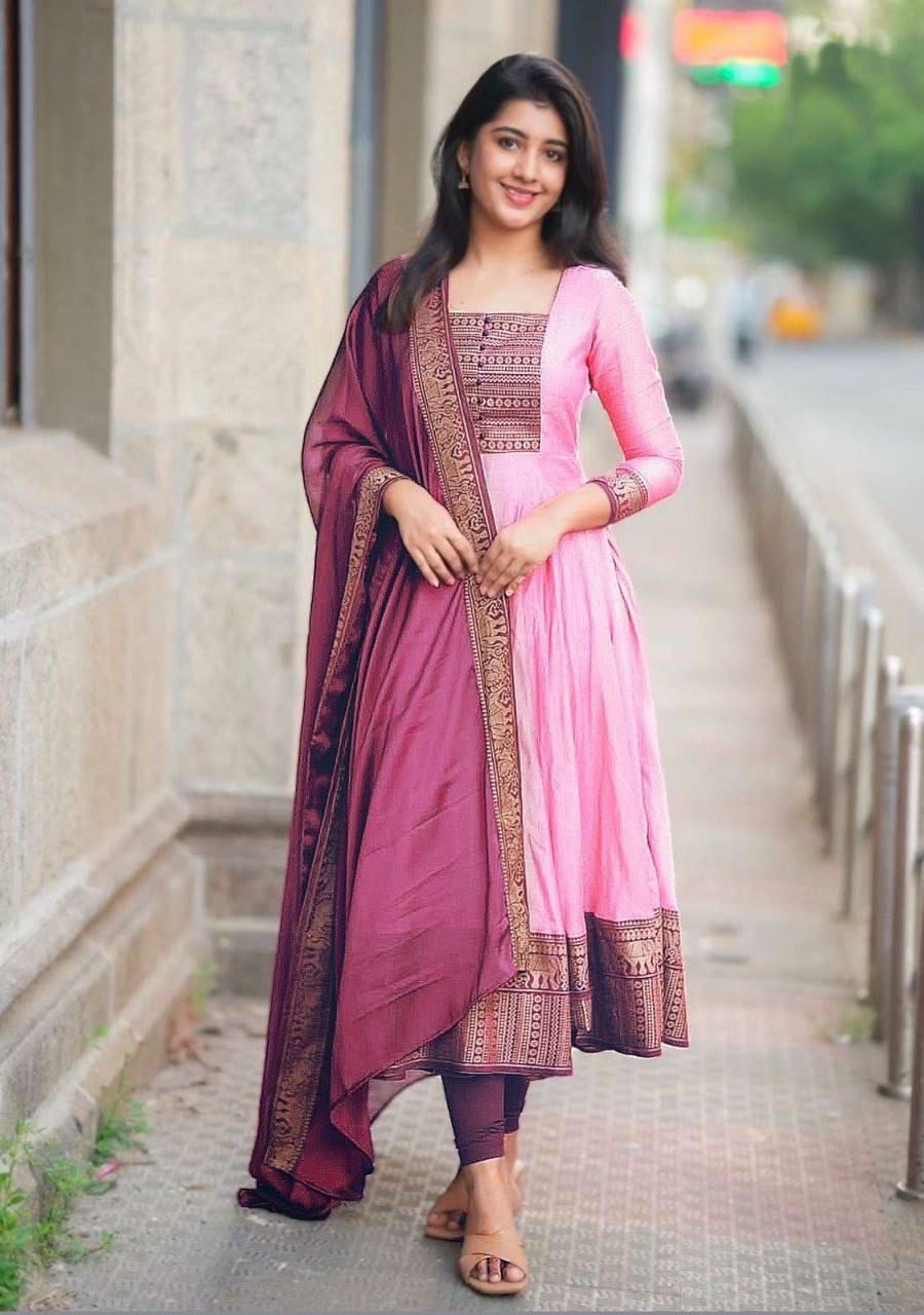 Silk Kurthi With Duppatta