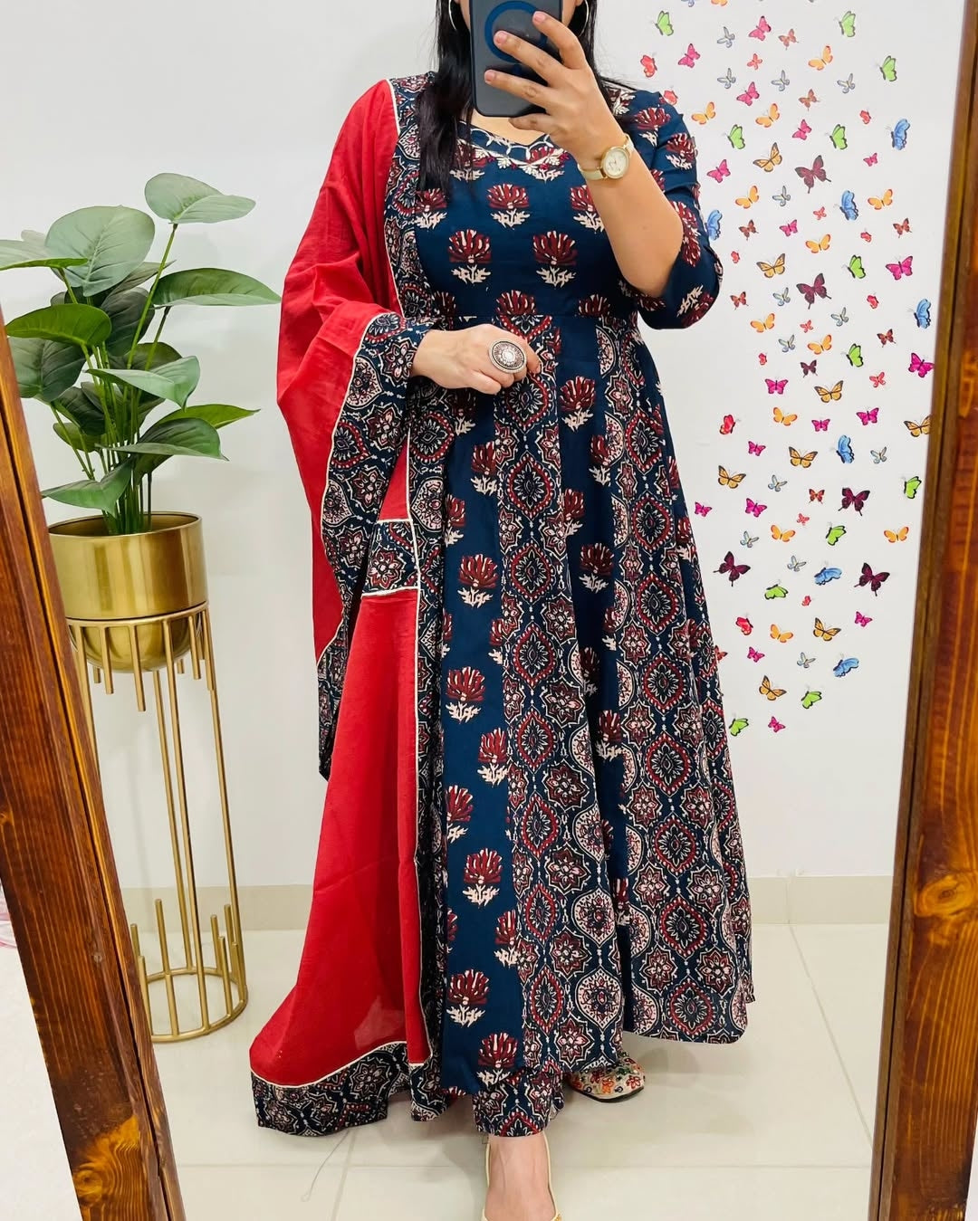Premium Azrak Cotton anarkali suits