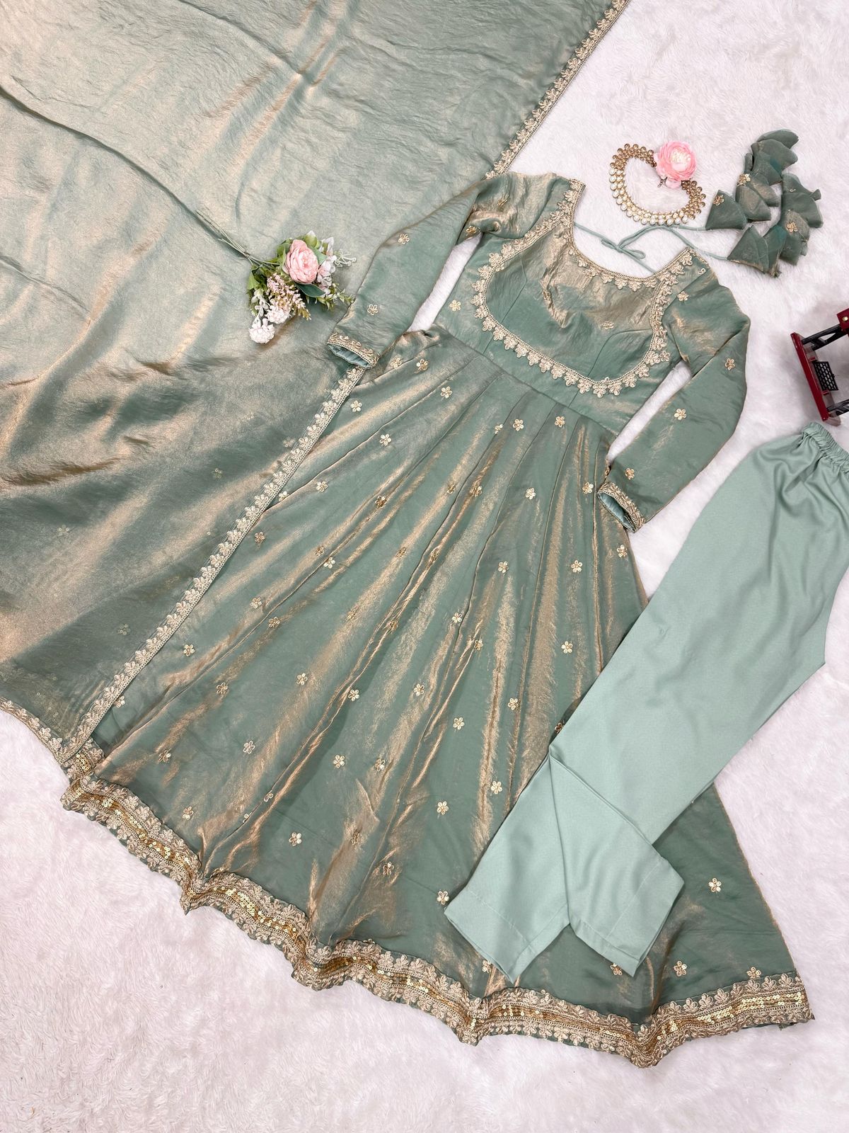 Ethnic Silk Anarkali Gown