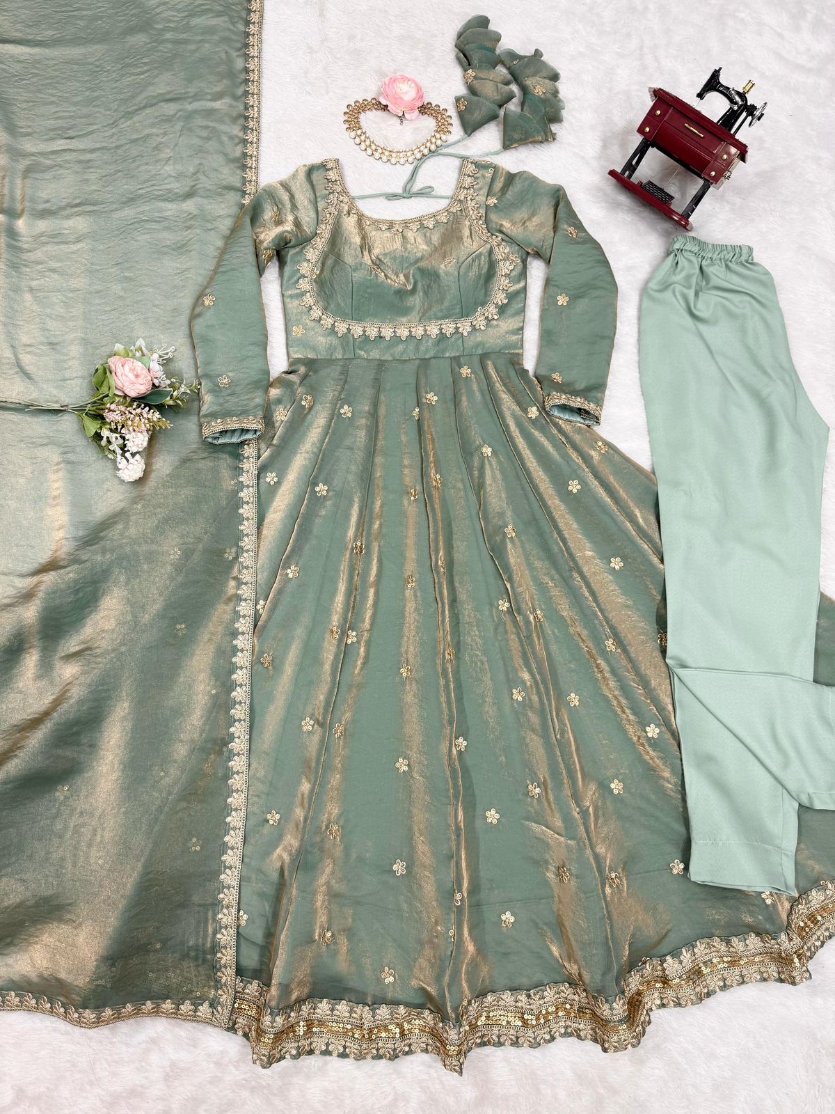 Ethnic Silk Anarkali Gown
