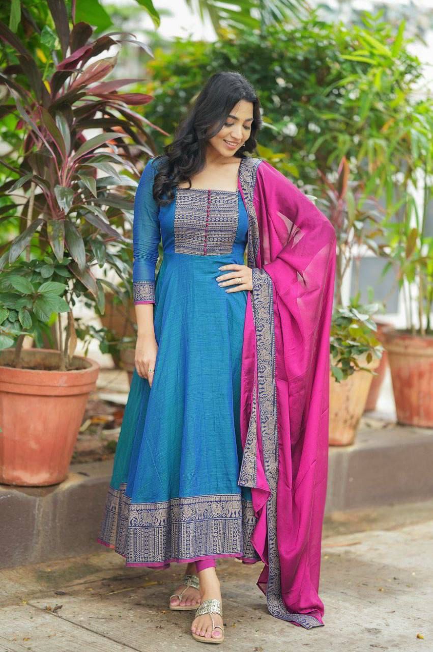 Silk Kurthi With Duppatta