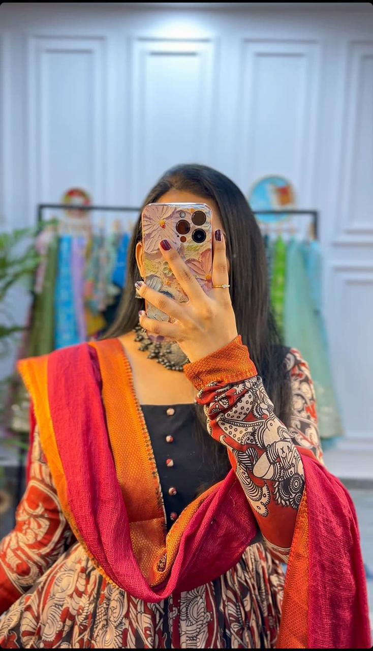 Kalamkari Anarkali Gown