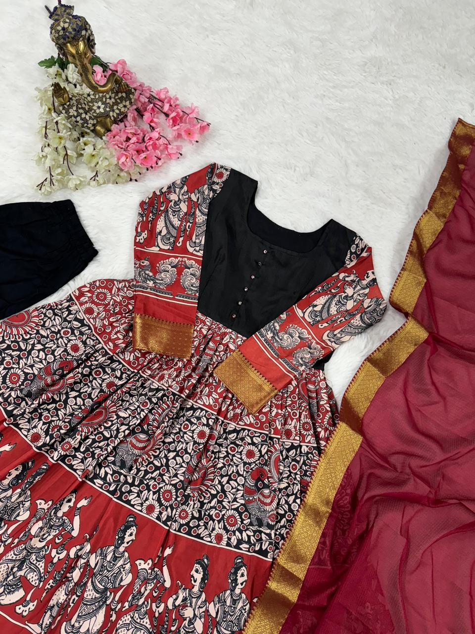 Kalamkari Anarkali Gown