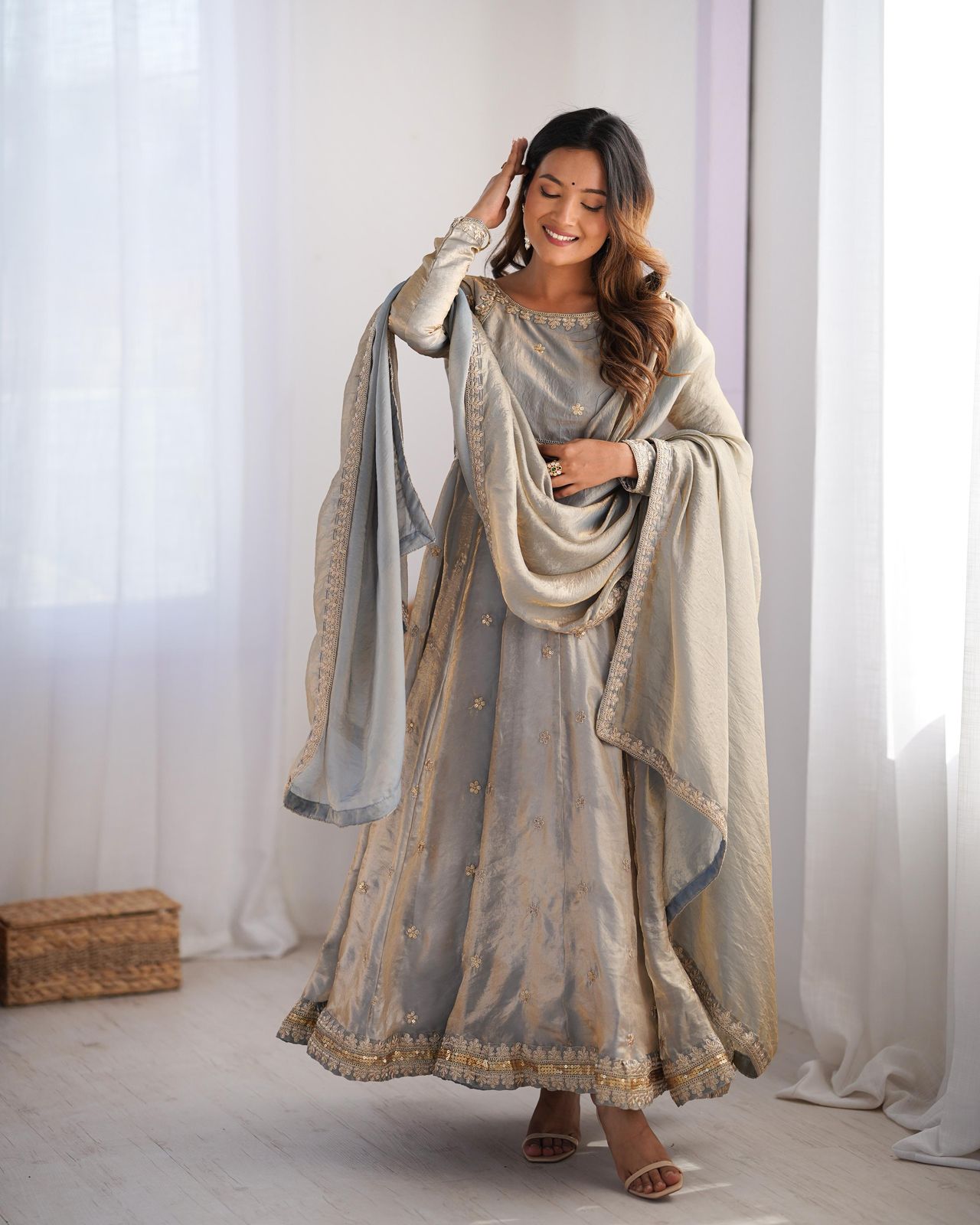 Ethnic Silk Anarkali Gown