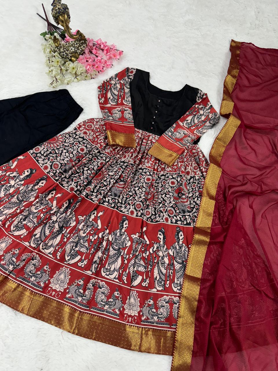 Kalamkari Anarkali Gown