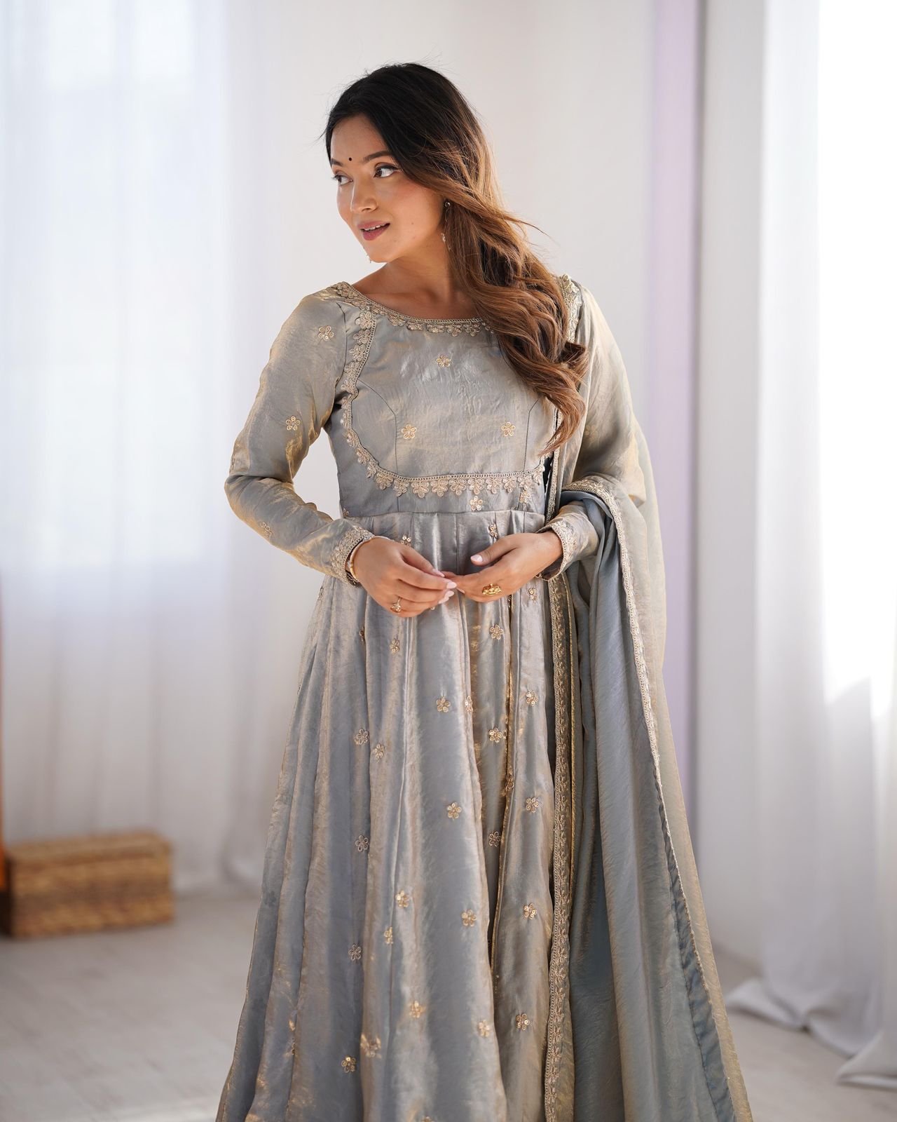 Ethnic Silk Anarkali Gown