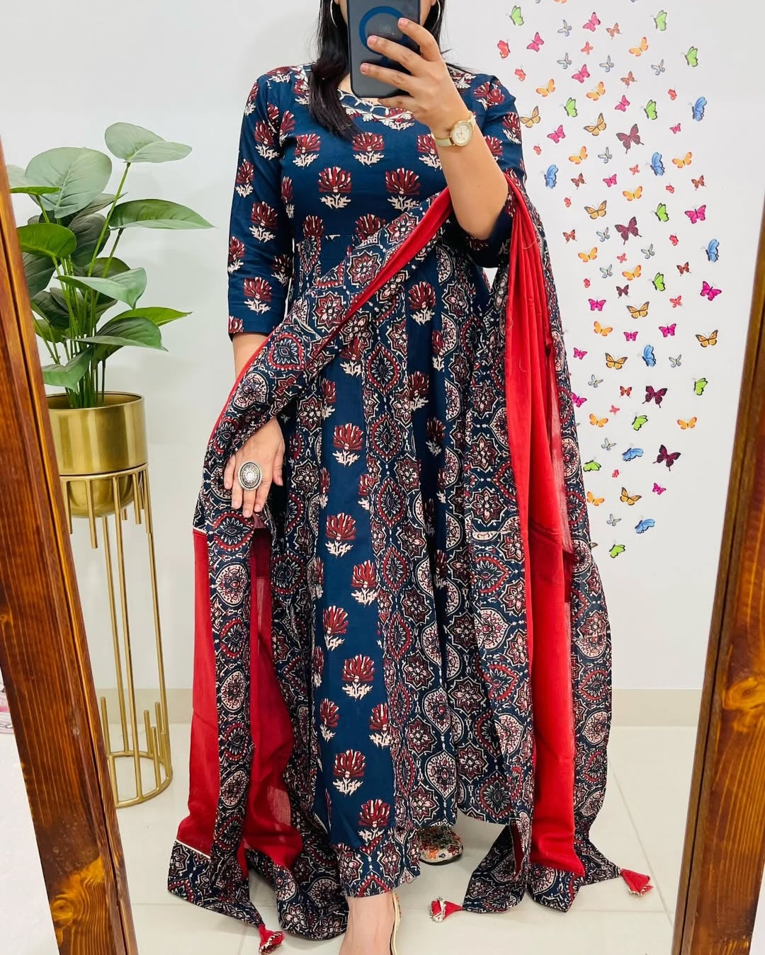 Premium Azrak Cotton anarkali suits