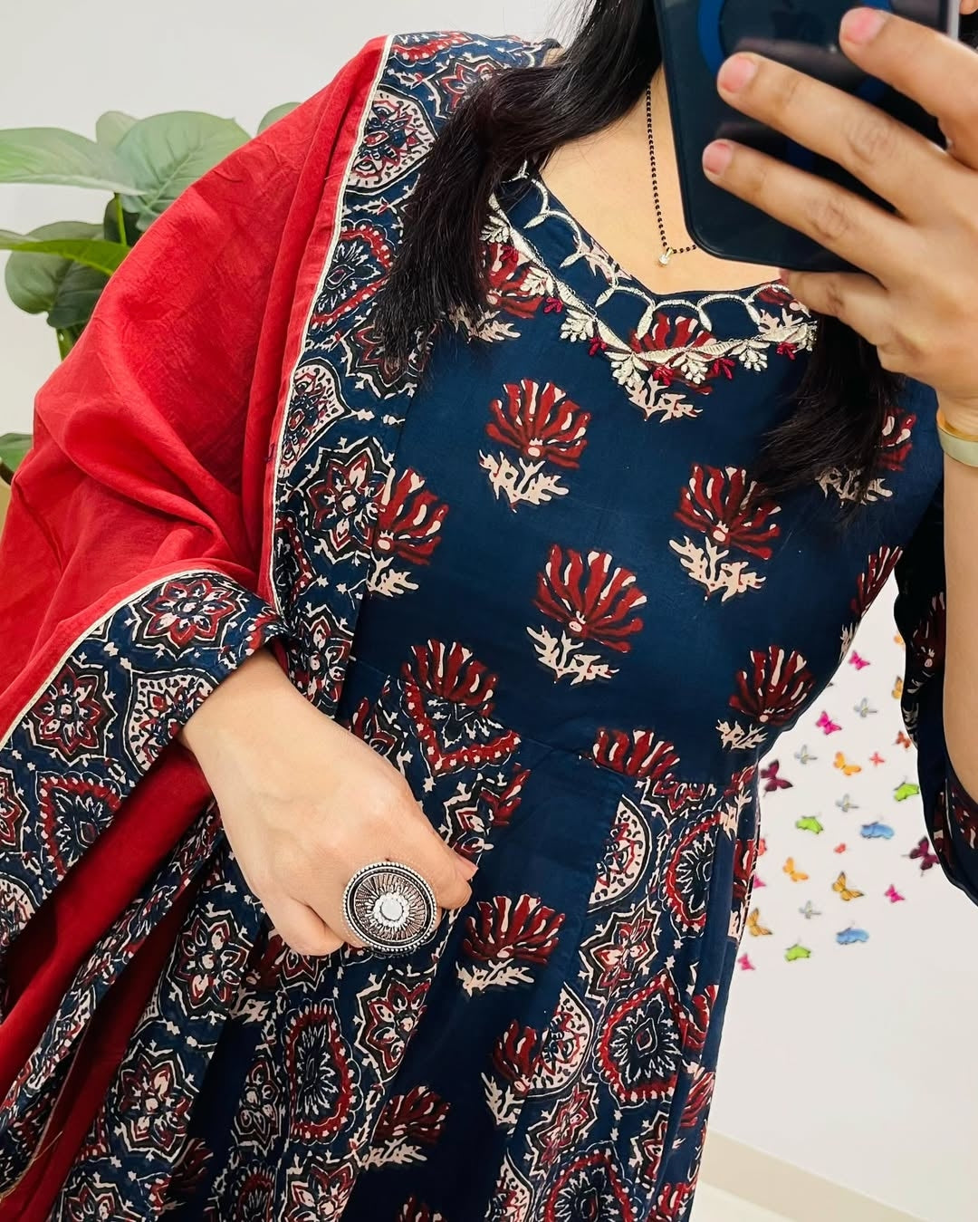 Premium Azrak Cotton anarkali suits