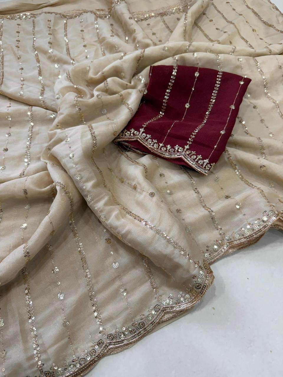 ✨ New Arrival – Designer Star Georgette Saree