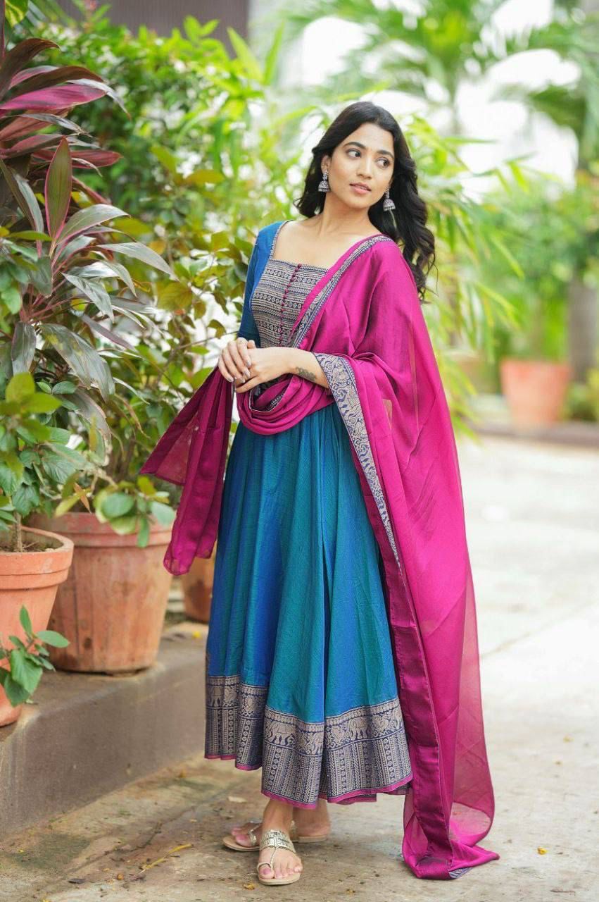 Silk Kurthi With Duppatta