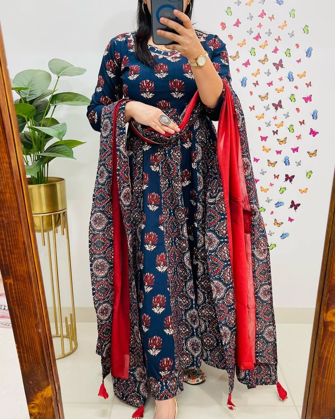 Premium Azrak Cotton anarkali suits