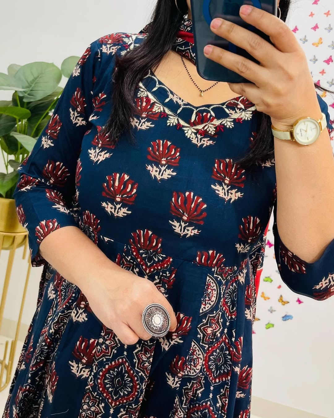 Premium Azrak Cotton anarkali suits
