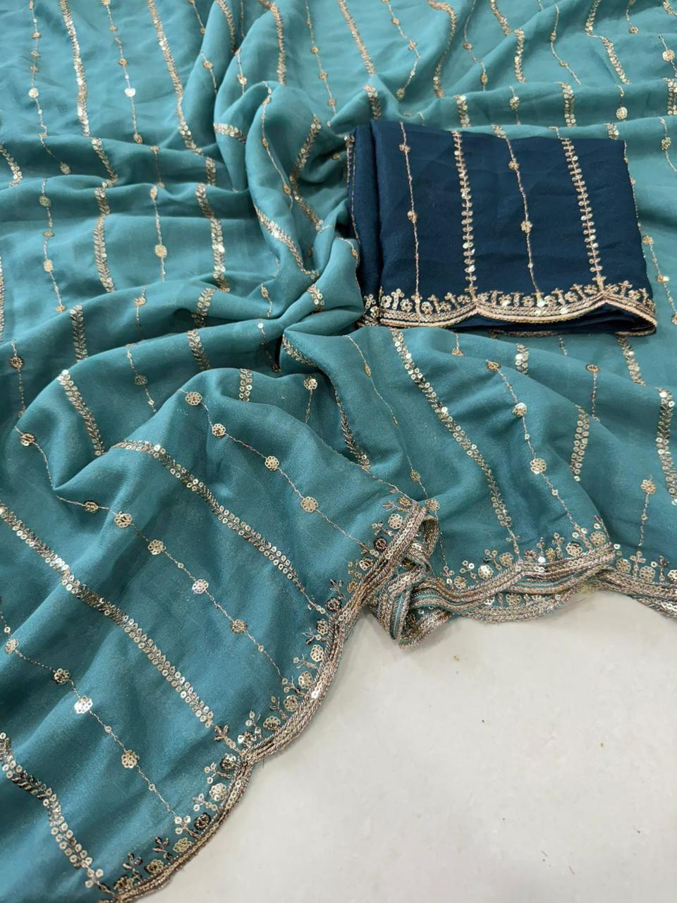 ✨ New Arrival – Designer Star Georgette Saree