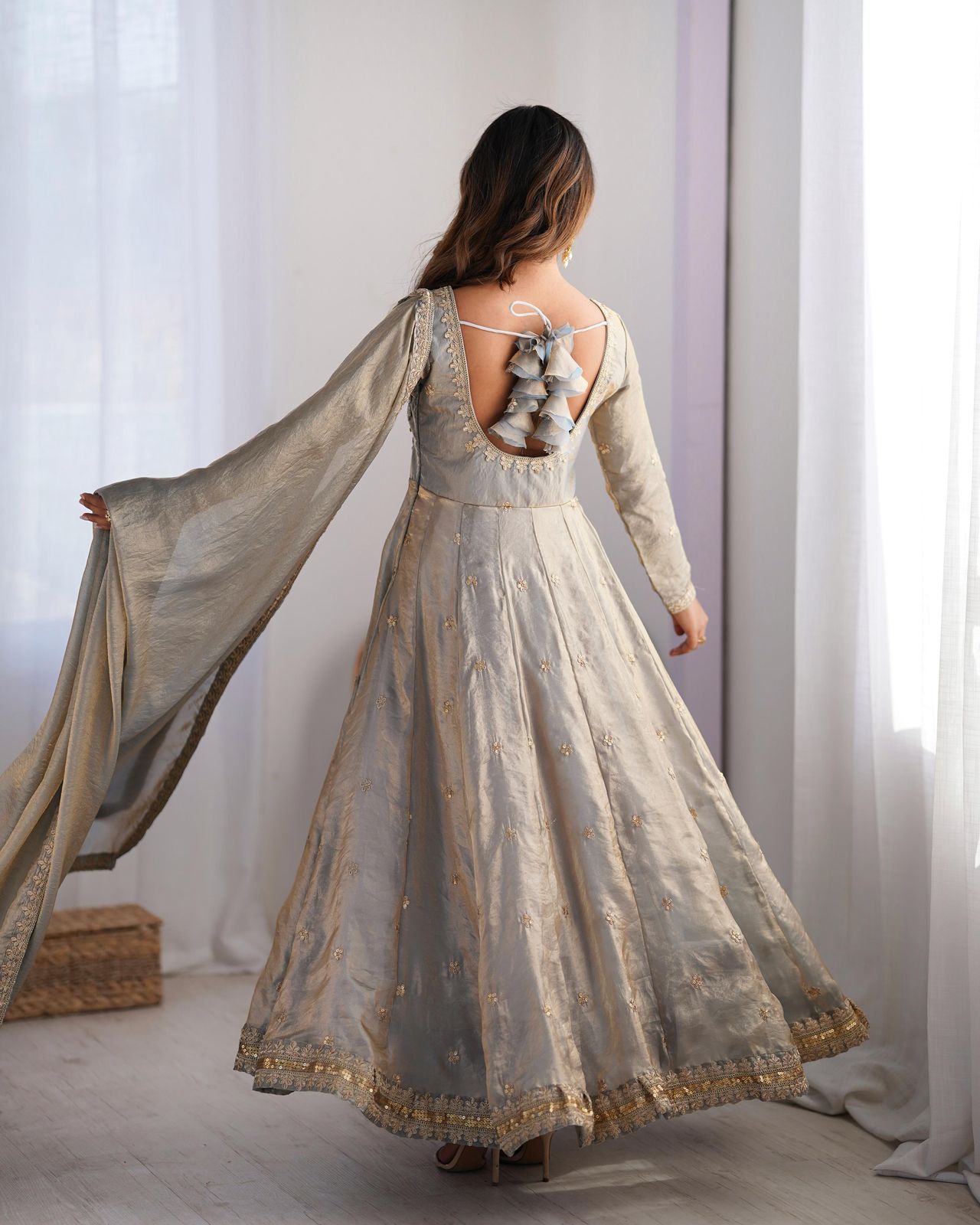 Ethnic Silk Anarkali Gown