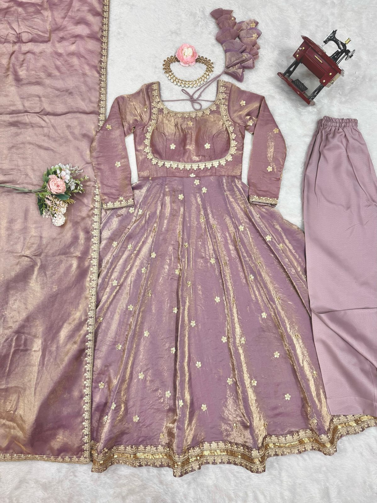 Ethnic Silk Anarkali Gown