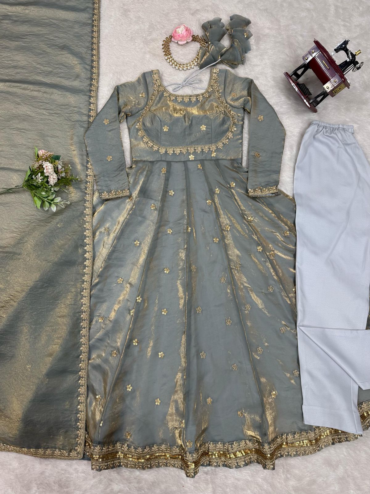 Ethnic Silk Anarkali Gown