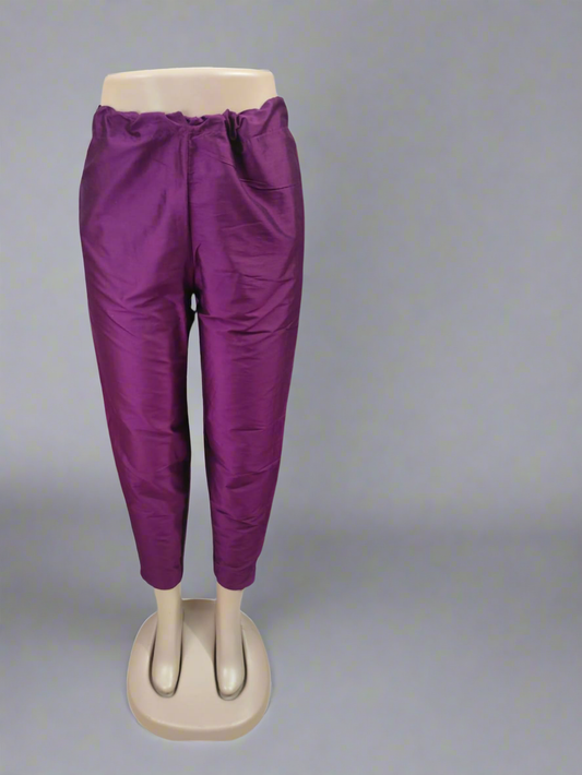 Metallic pant -Plum