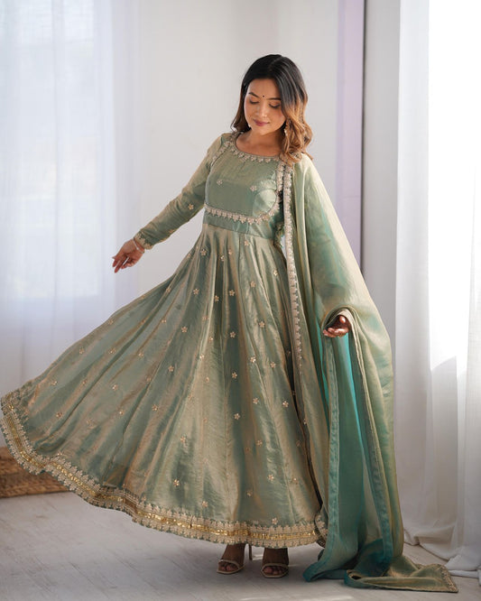 Ethnic Silk Anarkali Gown