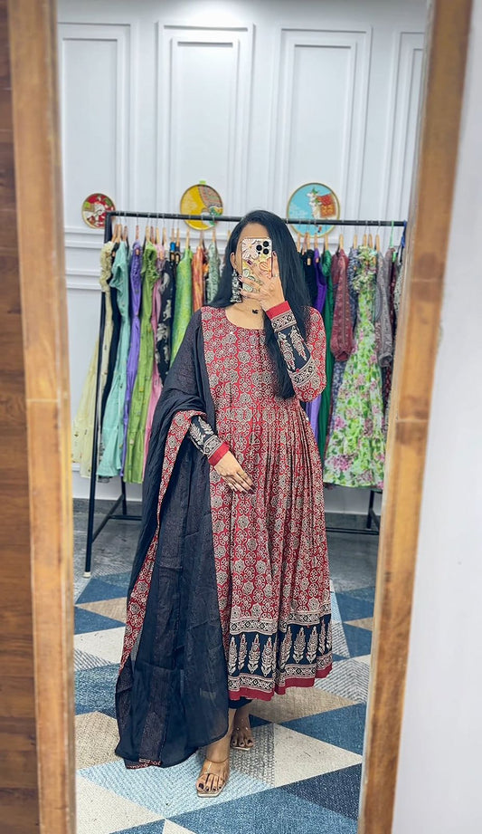 Kalamkari Anarkali Gown