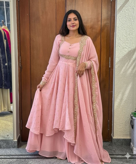 Stunning Cape Top, Skirt With Duppatta set