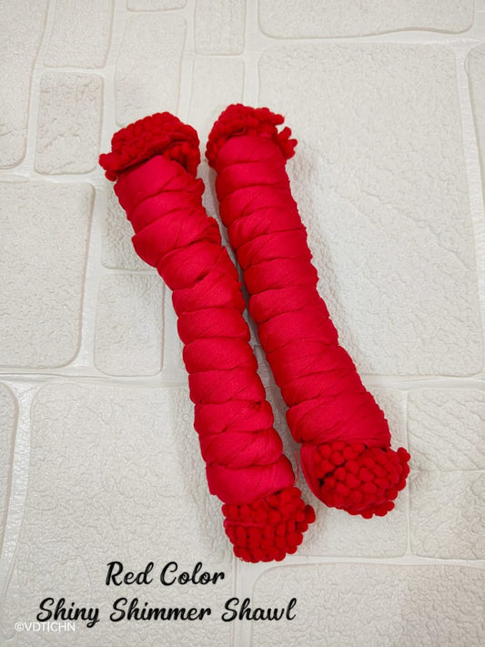 Shimmer Dupatta - Red -BT029