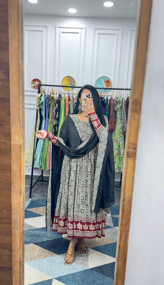 Kalamkari Anarkali Gown
