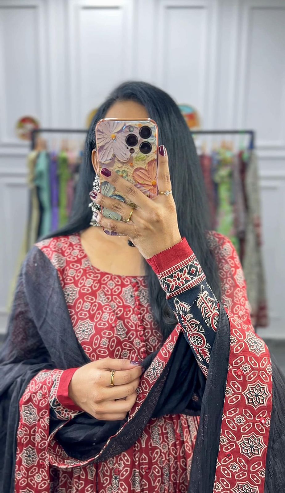 Kalamkari Anarkali Gown