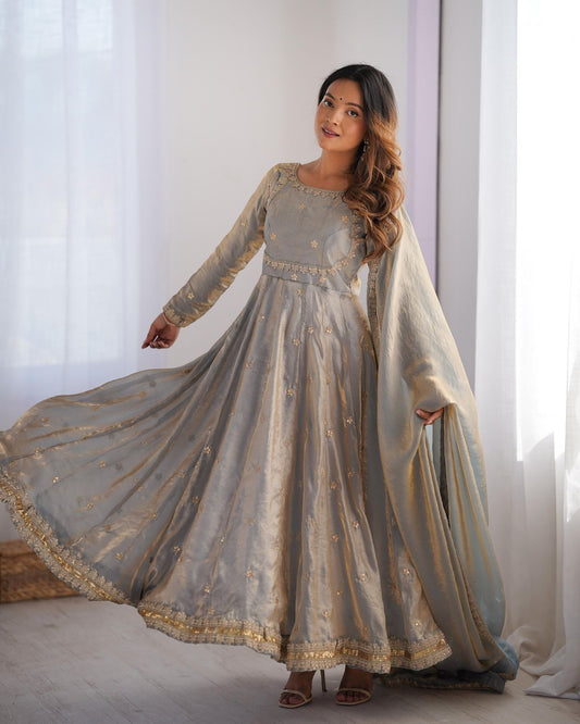 Ethnic Silk Anarkali Gown