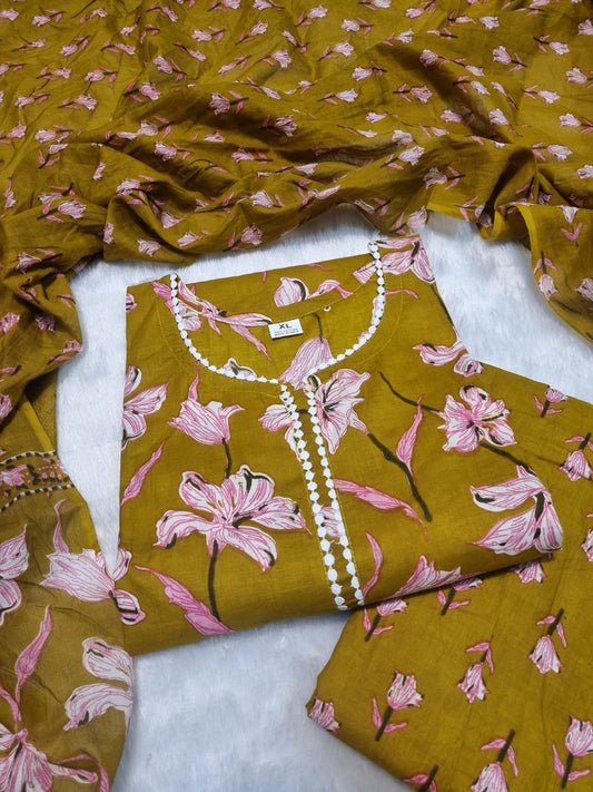 Jaipuri Cotton 3 peice sets - CS007