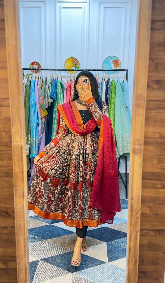 Kalamkari Anarkali Gown