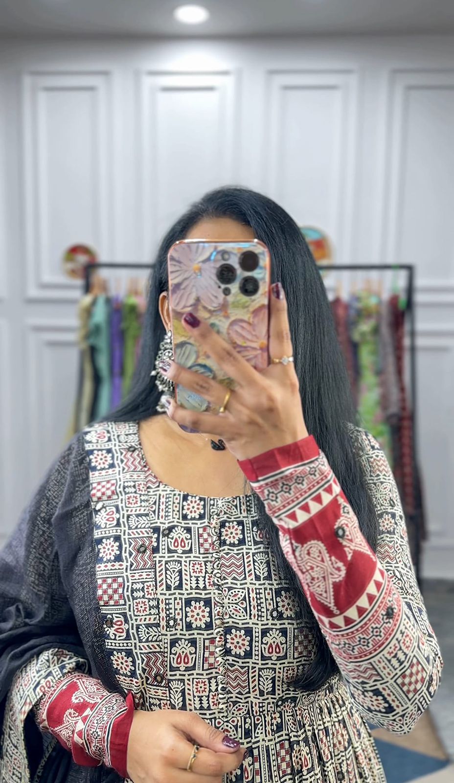 Kalamkari Anarkali Gown