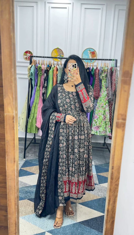 Kalamkari Anarkali Gown