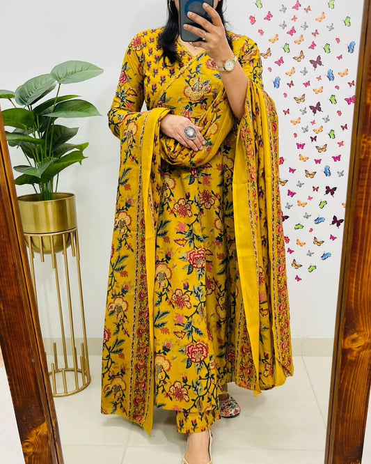 Premium Jaipuri Ajrak 3 pc kurthi sets